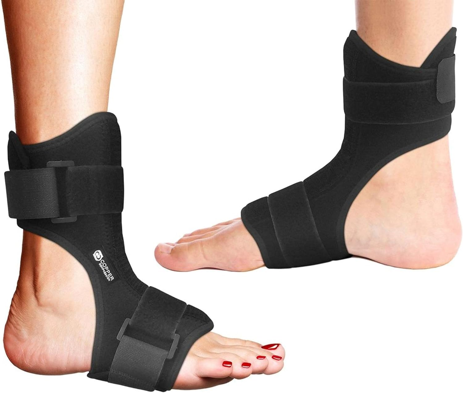 Featured Image for Copper Compression Plantar Fasciitis Night Splint – Drop Foot Orthopedic Brace & Dorsal Night Splint for Recovery, Tendonitis, Arthritis – Fits Right or Left Foot – Fully Adjustable