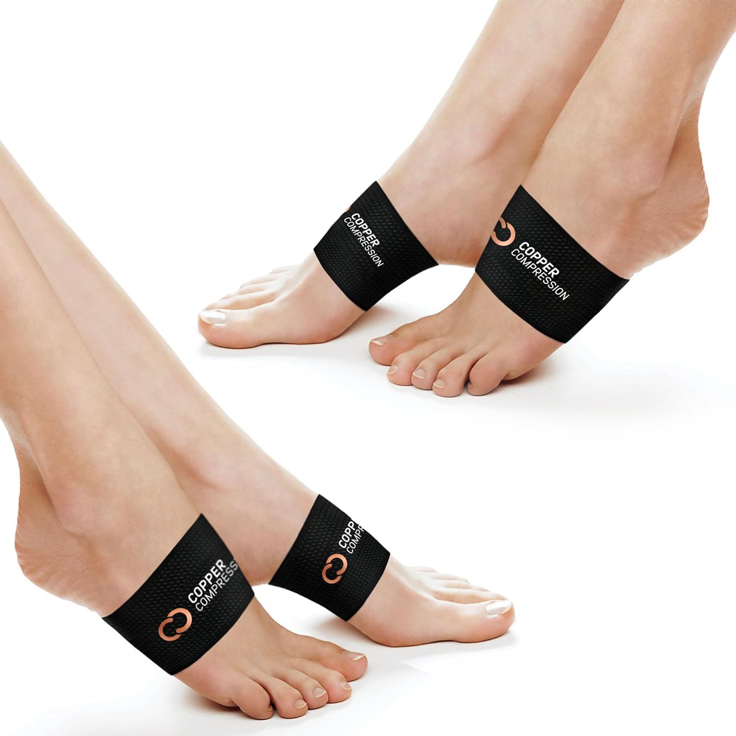 Featured Image for Copper Compression Arch Support – 4 Plantar Fasciitis Braces/Sleeves. Foot Care, Heel Spurs, Feet Pain Relief, Flat & Fallen Arches, High Arch
